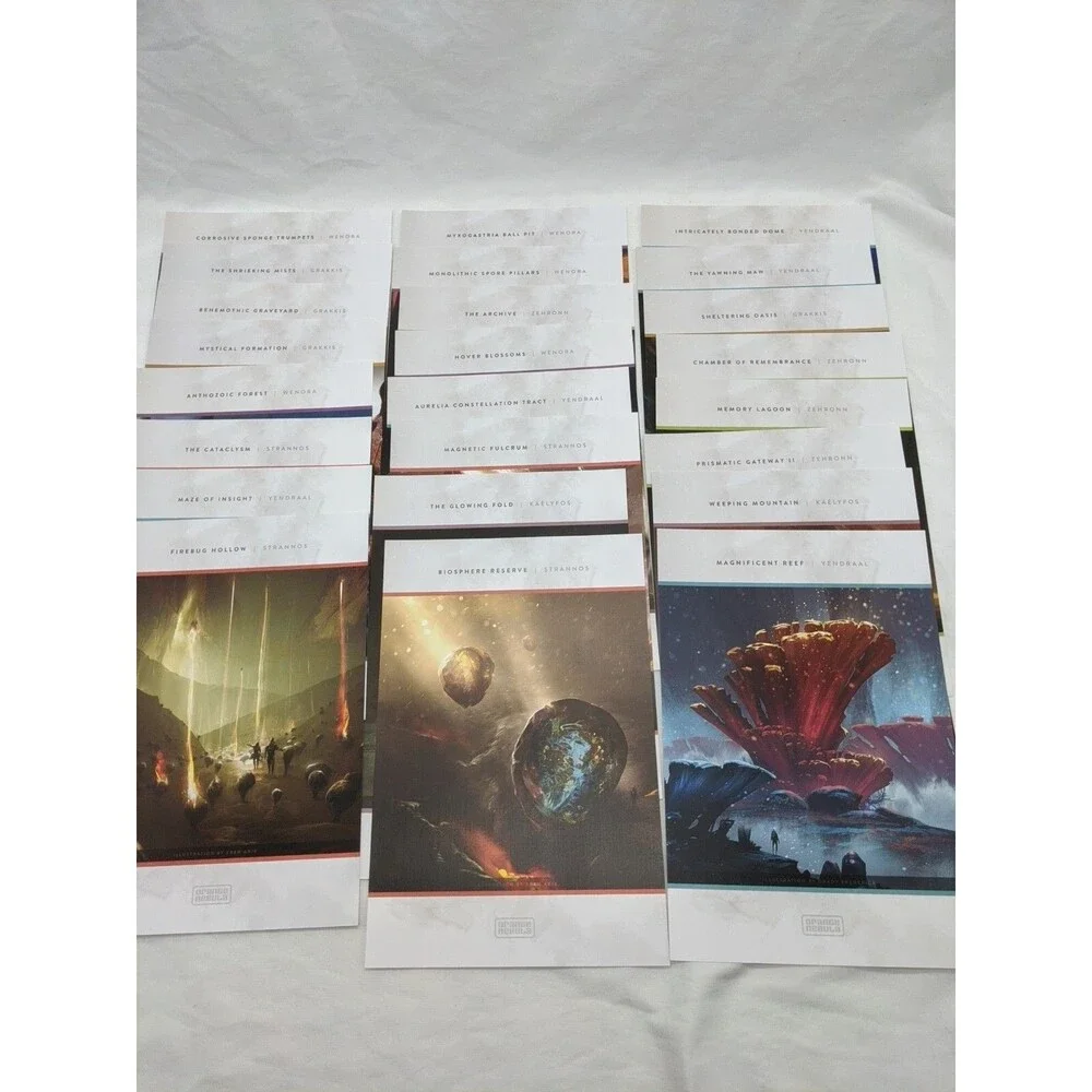 Lot Of (24) Unsettled Orange Nebula Board Game Art Prints 6